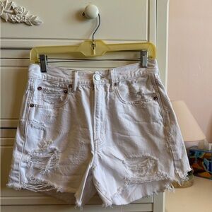 American Eagle White Mom Shorts